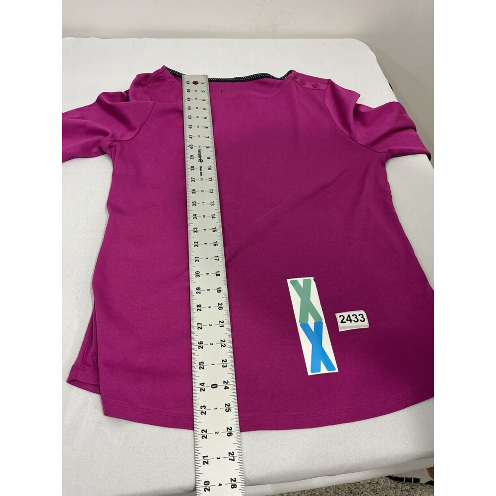 Womans Charter Club Pink 3/4 Sleeve T Shirt Large Supima Cotton - Picture 7 of 9